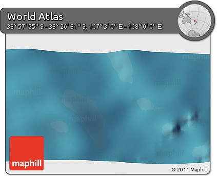 Satellite 3D Map of the Area around 33° 42' 13" S, 167° 31' 30" E