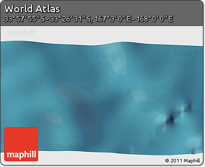 Satellite 3D Map of the Area around 33° 42' 13" S, 167° 31' 30" E