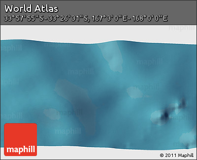 Satellite 3D Map of the Area around 33° 42' 13" S, 167° 31' 30" E