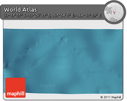 Satellite 3D Map of the Area around 33° 42' 13" S, 168° 22' 30" E