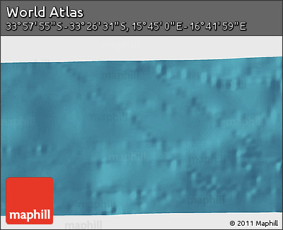 Satellite 3D Map of the Area around 33° 42' 13" S, 16° 13' 30" E