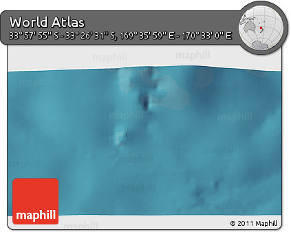Satellite 3D Map of the Area around 33° 42' 13" S, 170° 4' 29" E