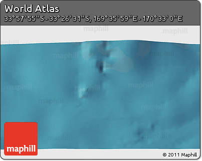 Satellite 3D Map of the Area around 33° 42' 13" S, 170° 4' 29" E