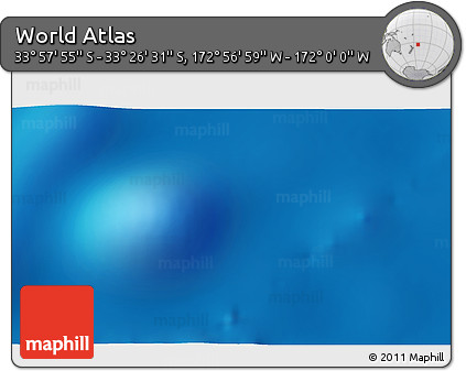 Physical 3D Map of the Area around 33° 42' 13" S, 172° 28' 29" W