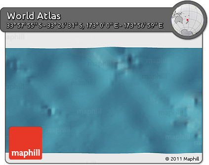 Satellite 3D Map of the Area around 33° 42' 13" S, 173° 28' 29" E