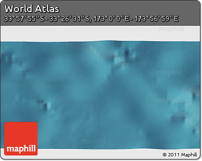 Satellite 3D Map of the Area around 33° 42' 13" S, 173° 28' 29" E