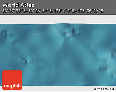 Satellite 3D Map of the Area around 33° 42' 13" S, 173° 28' 29" E