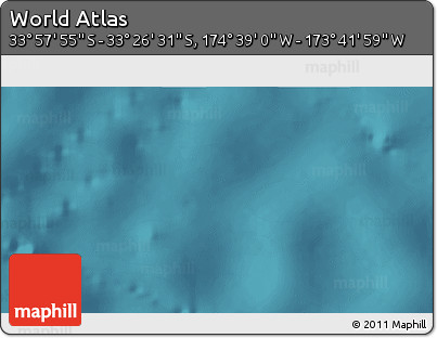Satellite 3D Map of the Area around 33° 42' 13" S, 174° 10' 30" W
