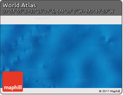 Shaded Relief 3D Map of the Area around 33° 42' 13" S, 174° 10' 30" W