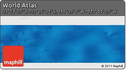 Shaded Relief Panoramic Map of the Area around 33° 42' 13" S, 174° 10' 30" W
