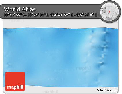 Physical 3D Map of the Area around 33° 42' 13" S, 175° 10' 30" E