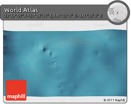 Satellite 3D Map of the Area around 33° 42' 13" S, 176° 1' 30" E