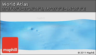 Physical Panoramic Map of the Area around 33° 42' 13" S, 176° 1' 30" E