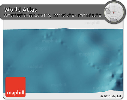 Satellite 3D Map of the Area around 33° 42' 13" S, 177° 43' 29" E