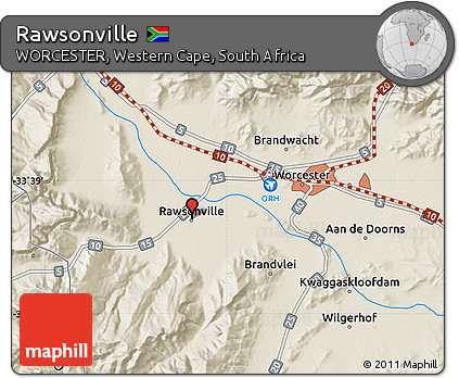 Shaded Relief Map of Rawsonville
