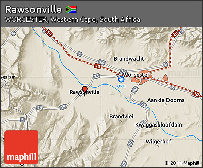 Shaded Relief Map of Rawsonville