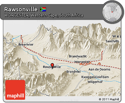 Shaded Relief Panoramic Map of Rawsonville