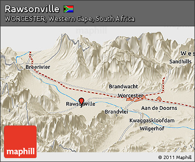 Shaded Relief Panoramic Map of Rawsonville
