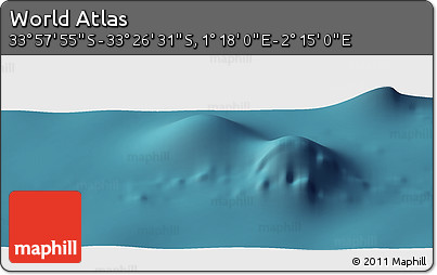 Satellite Panoramic Map of the Area around 33° 42' 13" S, 1° 46' 29" E