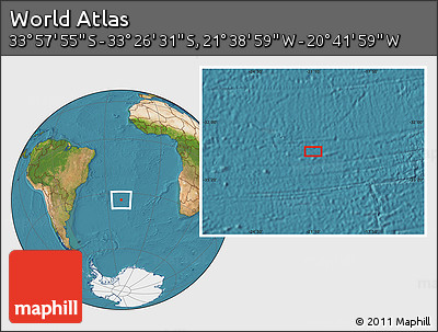 Satellite Location Map of the Area around 33° 42' 13" S, 21° 10' 29" W