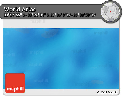 Physical 3D Map of the Area around 33° 42' 13" S, 27° 7' 30" W