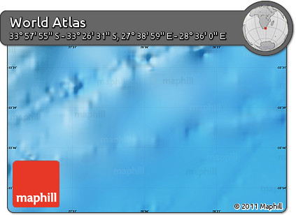 Physical Map of the Area around 33° 42' 13" S, 28° 7' 30" E