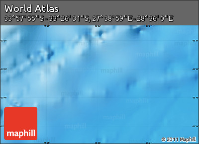 Physical Map of the Area around 33° 42' 13" S, 28° 7' 30" E