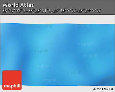 Physical 3D Map of the Area around 33° 42' 13" S, 28° 49' 30" W