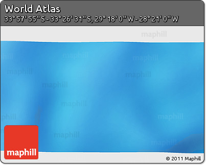 Physical 3D Map of the Area around 33° 42' 13" S, 28° 49' 30" W