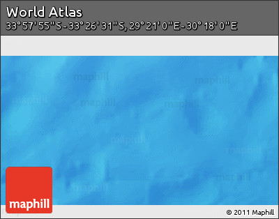 Physical 3D Map of the Area around 33° 42' 13" S, 29° 49' 30" E