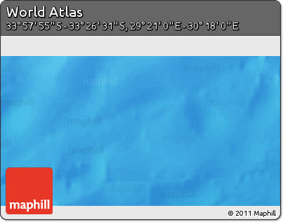 Physical 3D Map of the Area around 33° 42' 13" S, 29° 49' 30" E