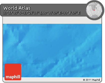 Physical 3D Map of the Area around 33° 42' 13" S, 30° 40' 29" E
