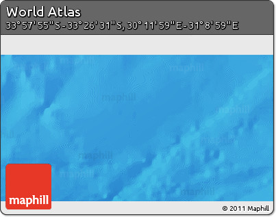 Physical 3D Map of the Area around 33° 42' 13" S, 30° 40' 29" E