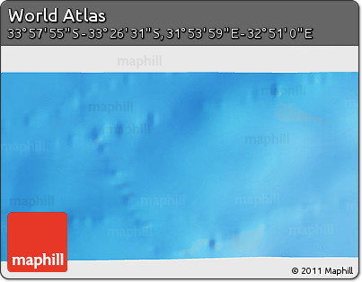 Physical 3D Map of the Area around 33° 42' 13" S, 32° 22' 30" E