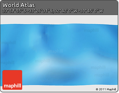 Shaded Relief 3D Map of the Area around 33° 42' 13" S, 32° 13' 30" W