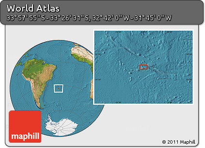 Satellite Location Map of the Area around 33° 42' 13" S, 32° 13' 30" W
