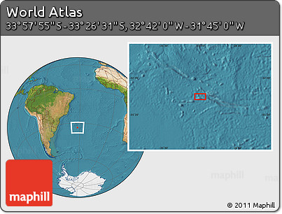 Satellite Location Map of the Area around 33° 42' 13" S, 32° 13' 30" W