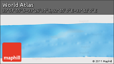 Physical Panoramic Map of the Area around 33° 42' 13" S, 33° 13' 30" E
