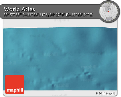 Satellite 3D Map of the Area around 33° 42' 13" S, 34° 55' 29" E