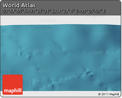 Satellite 3D Map of the Area around 33° 42' 13" S, 34° 55' 29" E