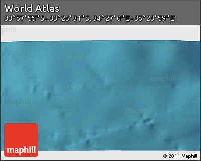 Satellite 3D Map of the Area around 33° 42' 13" S, 34° 55' 29" E