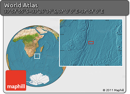 Satellite Location Map of the Area around 33° 42' 13" S, 37° 28' 30" E