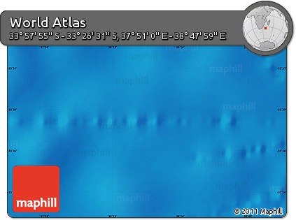 Physical Map of the Area around 33° 42' 13" S, 38° 19' 30" E