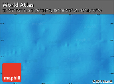 Physical Map of the Area around 33° 42' 13" S, 38° 10' 29" W