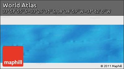 Shaded Relief Panoramic Map of the Area around 33° 42' 13" S, 38° 10' 29" W