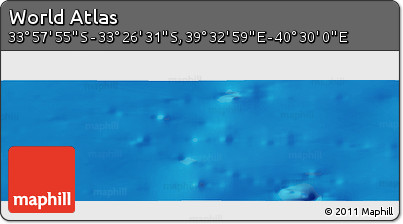 Physical Panoramic Map of the Area around 33° 42' 13" S, 40° 1' 29" E
