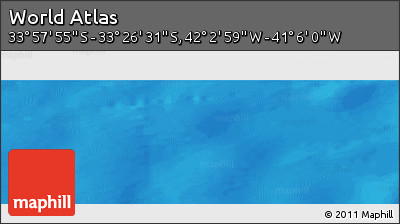 Physical Panoramic Map of the Area around 33° 42' 13" S, 41° 34' 30" W