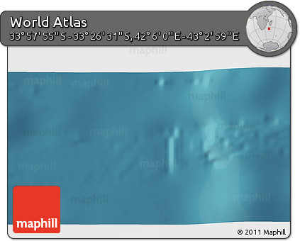 Satellite 3D Map of the Area around 33° 42' 13" S, 42° 34' 30" E