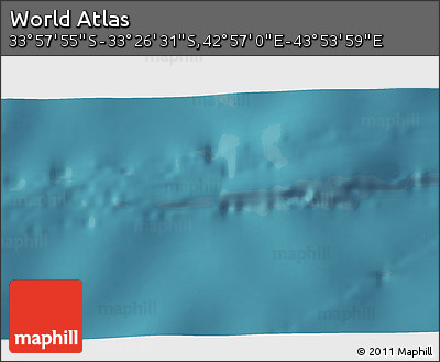 Satellite 3D Map of the Area around 33° 42' 13" S, 43° 25' 29" E