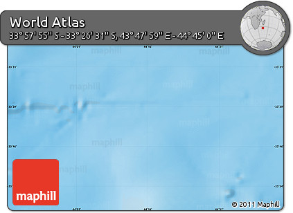 Physical Map of the Area around 33° 42' 13" S, 44° 16' 29" E